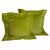 Pair of apple green velvet cushions - B/1972 -
