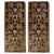 Coppia di pannelli in velluto marrone con stampa a mano - B/1778 -