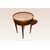 French circular coffee table from the 1800s, Louis XVI style, with white marble top