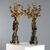 Coppia di Candelabri in Bronzo e Marmo Verde Alpi Francia Fine '800 Primi '900