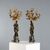 Coppia di Candelabri in Bronzo e Marmo Verde Alpi Francia Fine '800 Primi '900