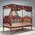 Letto a Baldacchino in Legno Esotico India Inizio XX Secolo