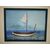 barca a vela su tavola in legno cm.87x67