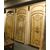 PTL145 - No. 3 lacquered and painted doors, with frame and overdoor, 18th century, from Piedmont, opening size cm W 90 x H 230