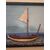 barca a vela su tavola in legno cm.87x67