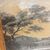 Antique 18th-century grisaille painting on paper, marine port scene. Gilded frame. Size 67 x 51 cm.