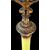 Lampada da terra in vetro zigrinato con dettagli in bronzo.Francia