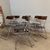 Set of 6 foldable design chairs from the 70s. Metal and smoked plexiglass. Vintage.