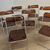 Set of 6 foldable design chairs from the 70s. Metal and smoked plexiglass. Vintage.