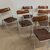 Set of 6 foldable design chairs from the 70s. Metal and smoked plexiglass. Vintage.