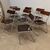 Set of 6 foldable design chairs from the 70s. Metal and smoked plexiglass. Vintage.