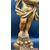 Carved and gilded wooden candlestick with cherub figure - 18th century.