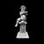 Small solid silver sculpture depicting a musical child. Italy.
