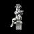 Small solid silver sculpture depicting a musical child. Italy.