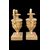 Pair of carved and gilded wooden palm holders. Genoa.