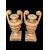 Pair of carved and gilded wooden palm holders. Genoa.