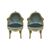 Pair of swivel armchairs in lacquered and painted wood. Venice, 18th century.
