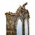 Two-part trumeau in lacquered, gilded, and painted wood. Venice, first half of the 18th century.