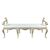 Wall-mounted bench in lacquered and painted wood. Venice, 18th century.