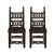 Pair of friar chairs in carved wood. Modena, 19th century.