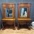 Pair of walnut consoles Carlo X 1820 with mirrors