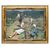 Reading scene in a mountain landscape – Italian painting, late 19th century