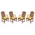 Four carved wooden armchairs. Lombardy, mid-18th century.