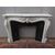 LOUIS XV STYLE CARVED FIREPLACE IN WHITE CARRARA MARBLE, EARLY 1800S FRANCE cm L162xP42xH108