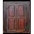 Two-door wall-mounted walnut cabinet.