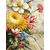 Antique large floral majolica plate, 19th century, Nove Bassano, 60x5cm