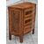 Shaped bedside table with three drawers in walnut with rosewood threads – Central Italy, mid