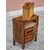 Shaped bedside table with three drawers in walnut with rosewood threads – Central Italy, mid