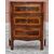 Shaped bedside table with three drawers in walnut with rosewood threads – Central Italy, mid