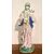 Scultura in maiolica raffigurante Madonna con Bambino.Iscrizione sulla base : rosa mystica.Manifattura di Angelo Minghetti.Bologna.