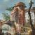 Pittore italiano (XVIII sec.) - Paesaggio con rovine e personaggi.