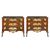 Pair of important carved, lacquered and painted wooden chests of drawers. Palermo, 18th century.