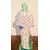 Scultura in maiolica raffigurante Madonna con Bambino.Iscrizione sulla base : rosa mystica.Manifattura di Angelo Minghetti.Bologna.