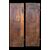 Pair of walnut doors with four engraved diamond panels.