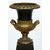 Pair of Charles X antique cassolettes/vases in gilded bronze and patinated bronze. France, early 19th century.