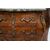 Small chest of drawers (model) in Napoleon III style in precious exotic woods with gray bardiglio marble top. France, early 20th century.