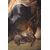 Antique oil painting on canvas with contemporary gilded and carved wooden frame depicting "The Rest of Diana". France 19th century.