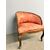 Antique walnut tub armchair, 1940s Art Deco style, silk upholstery, 66x50x50cm