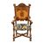 Carved, veneered and inlaid wooden armchair. Italy, 17th-18th century.