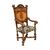 Carved, veneered and inlaid wooden armchair. Italy, 17th-18th century.
