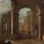 Francesco Battaglioli (Modena 1710 ca. - Venezia post 1796) - Capriccio architettonico con personaggi.