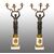 Pair of Charles X candlesticks/Flambeaux in patinated bronze and white statuary marble. France, early 19th century.
