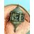 Antique Moroccan lantern from 1920 in copper and colored glass, 55x30cm