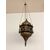 Antique Moroccan lantern from 1920 in copper and colored glass, 55x30cm