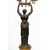 Pair of Charles X candlesticks/Flambeaux in patinated bronze and white statuary marble. France, early 19th century.