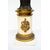 Pair of Charles X candlesticks/Flambeaux in patinated bronze and white statuary marble. France, early 19th century.